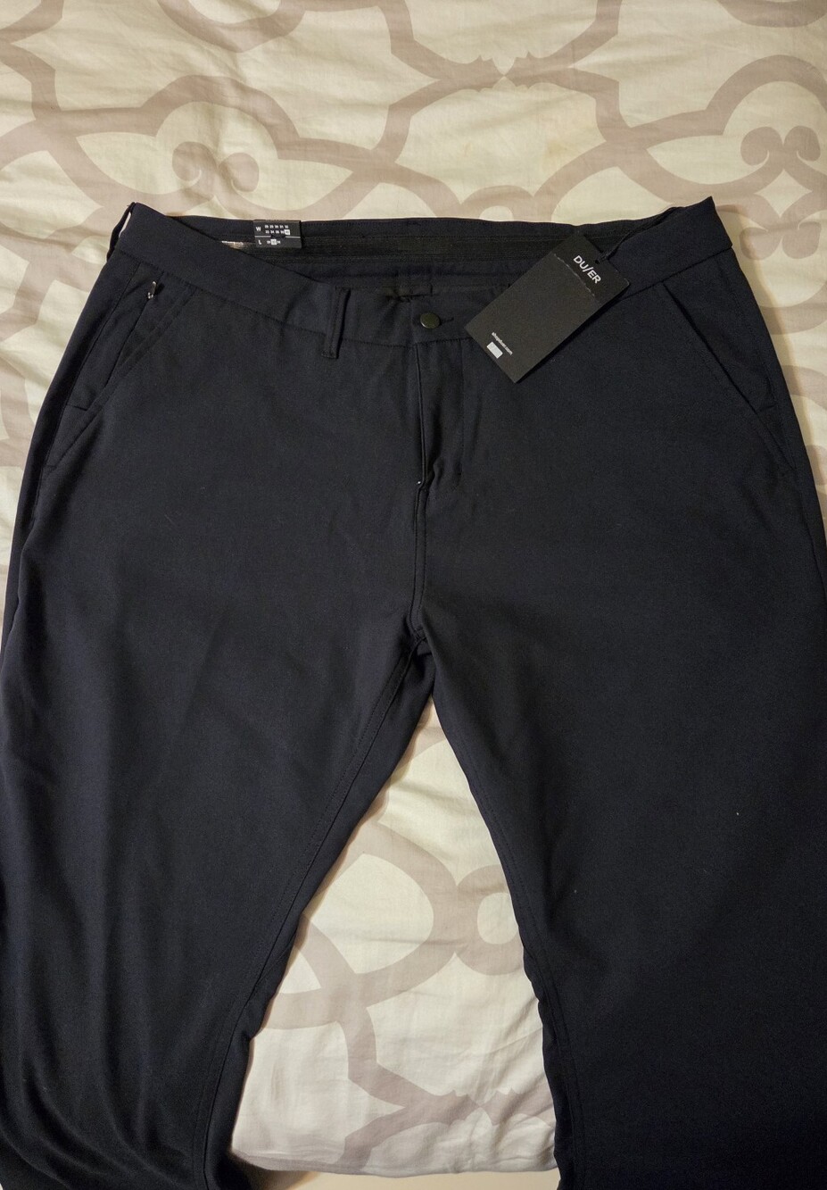 Duer Black Stretch Chino Pants — Men's Modern Fit